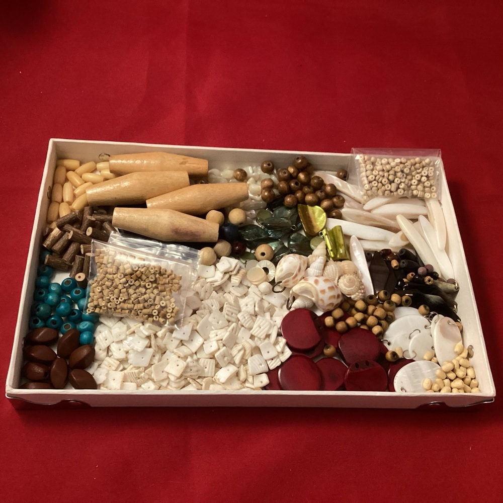Mostly wood and shells beads lot